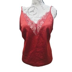 Gentle Fawn -1633 Rust Red‎ Lace Trim Cami Top Sleeveless Blouse Womens Medium